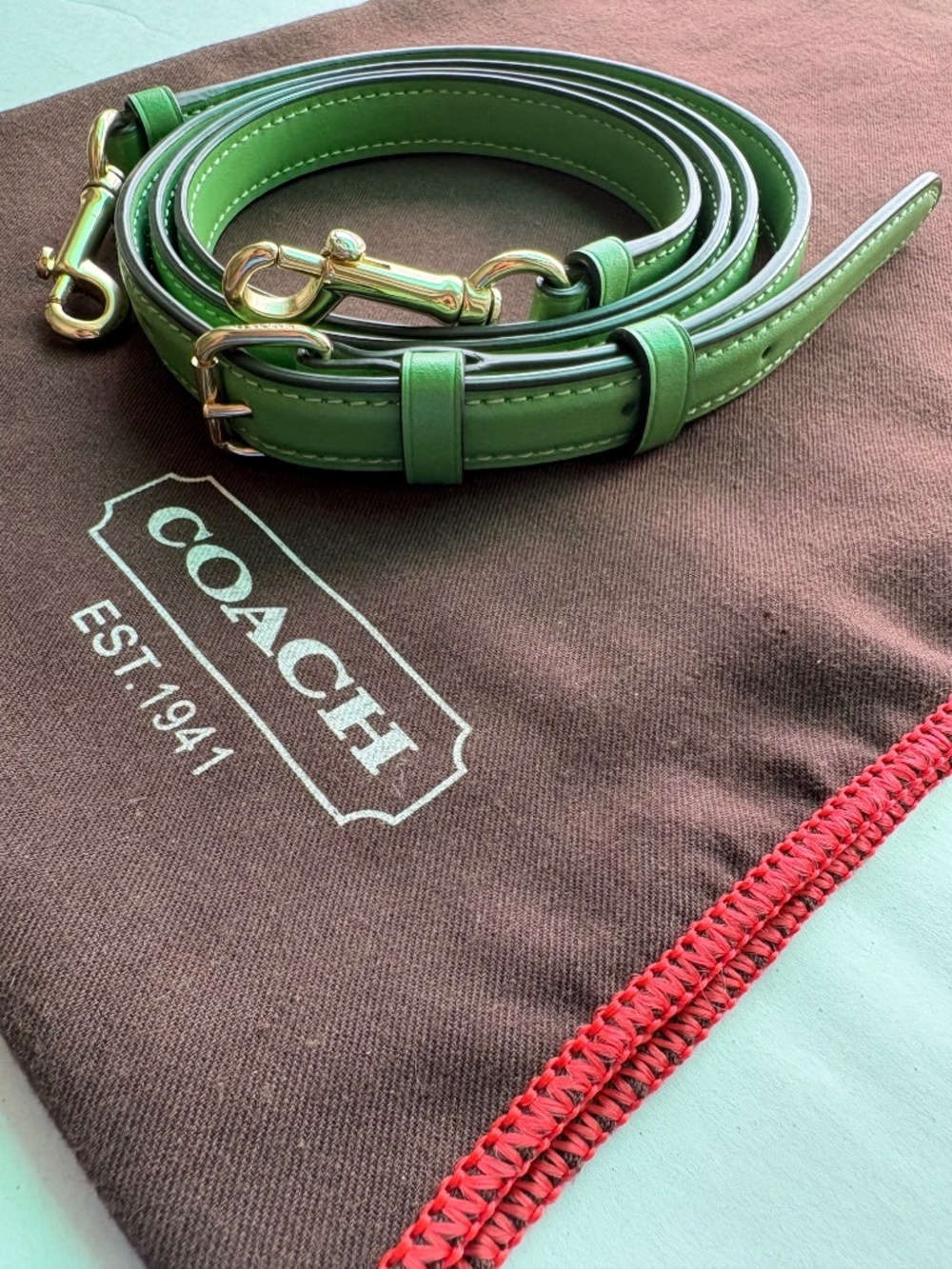 NEW ๐ Coach Apple Green Leather Adjustable Crossbody Replacement Strap - Picture 5 of 15